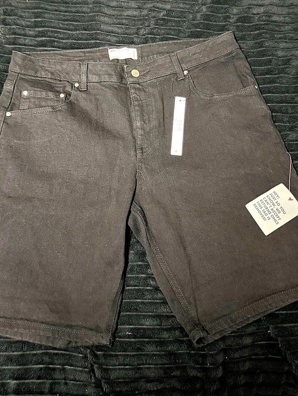 ASOS DESIGN Men's Black Cotton Shorts Waist W36 NWT
